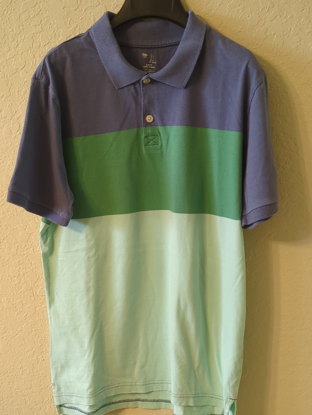 GAP Men’s Colorblock Polo in Blue, Green & Mint